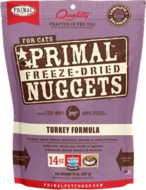 PRIMAL FREEZE-DRIED NUGGETS CAT FOOD - TURKEY FORMULA 14OZ