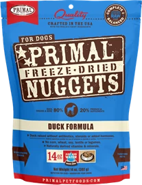 PRIMAL FREEZE-DRIED NUGGETS DOG FOOD - DUCK FORMULA 14OZ